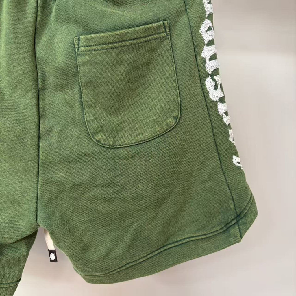 Godspeed Green Side Graphic Sweat Shorts — detail