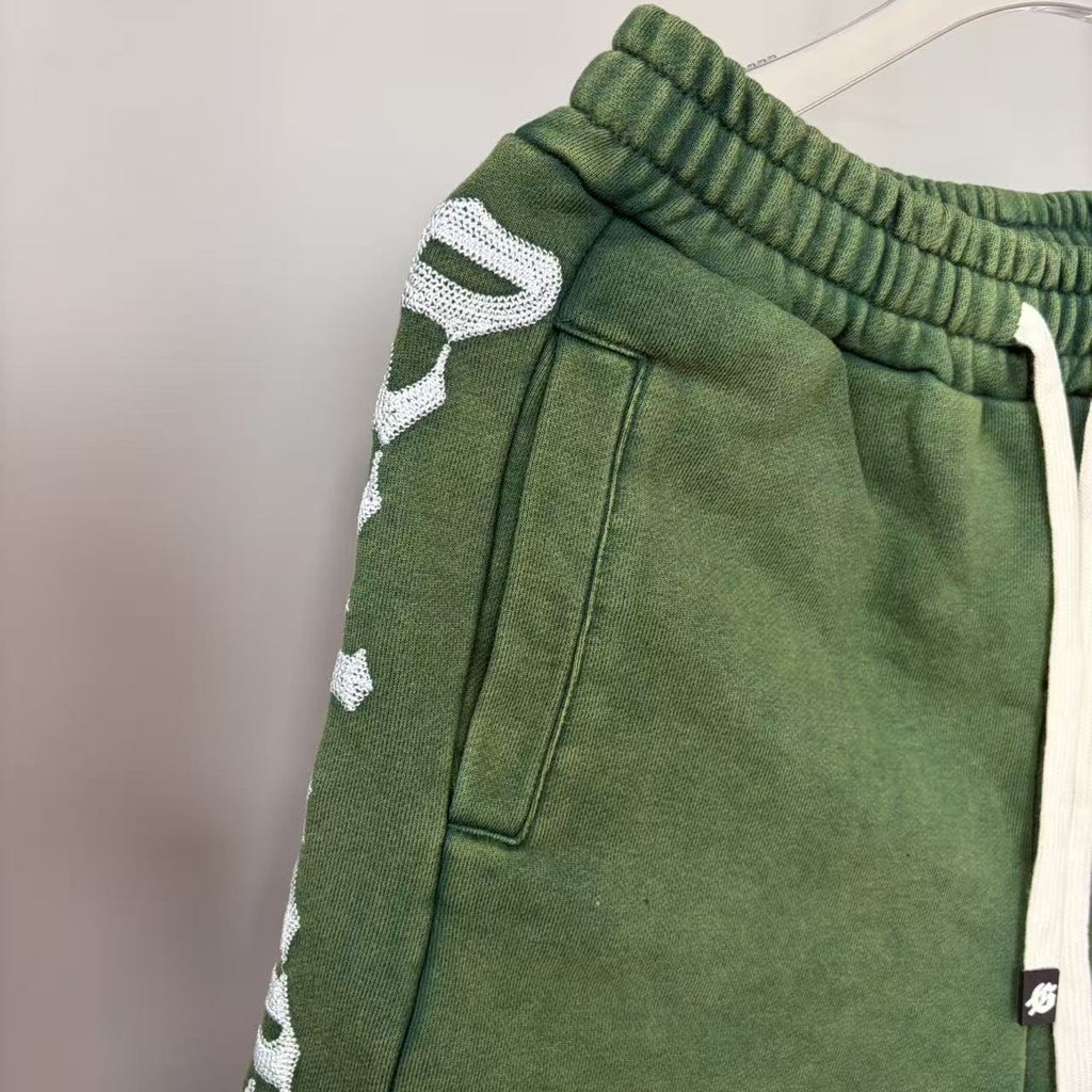 Godspeed Green Side Graphic Sweat Shorts — detail