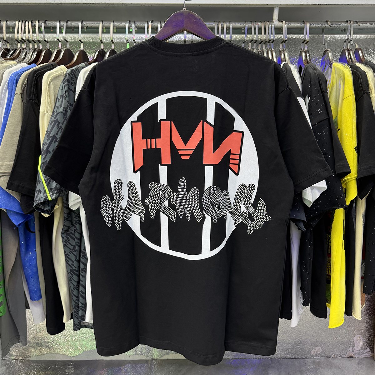 HARMONY Rhinestone Graphic Short-Sleeve T-Shirt — context