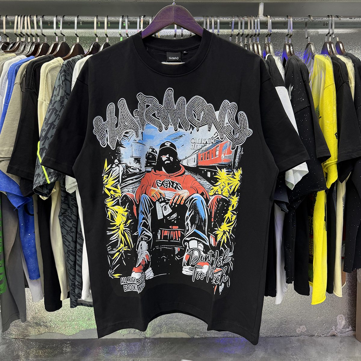 HARMONY Rhinestone Graphic Short-Sleeve T-Shirt — context