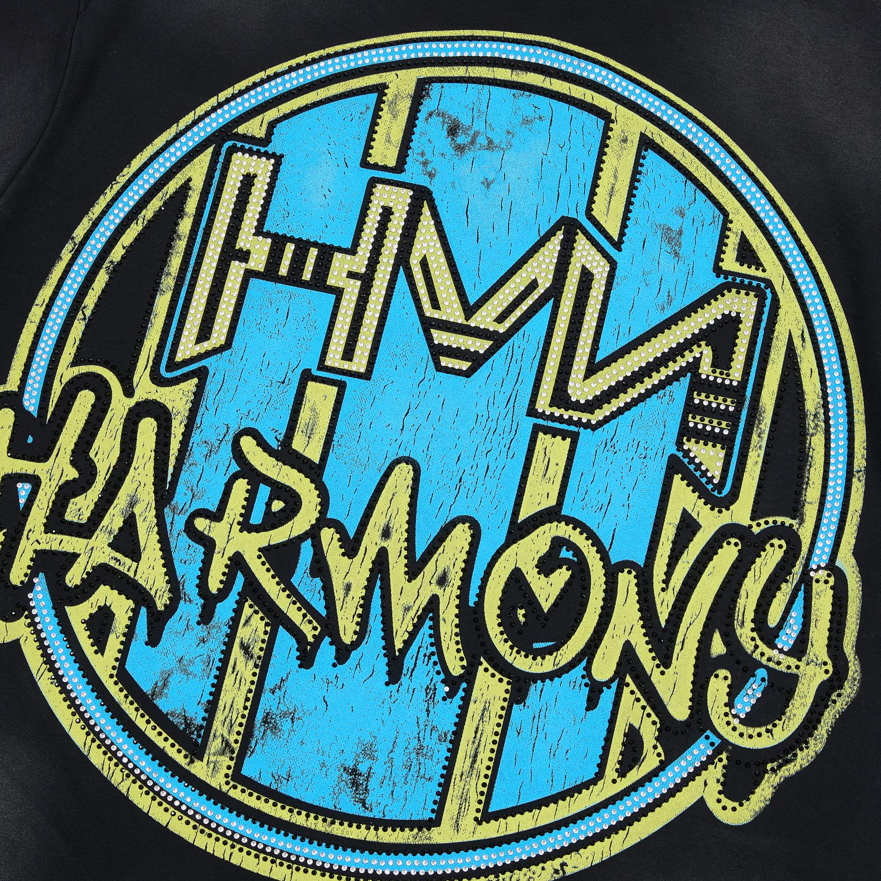 HARMONY Football Graphic Raw-Edge T-Shirt — detail