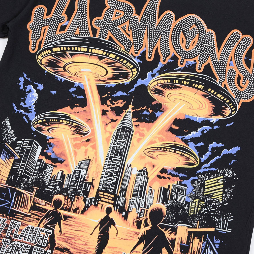 HARMONY Rhinestone Graphic T-Shirt — detail