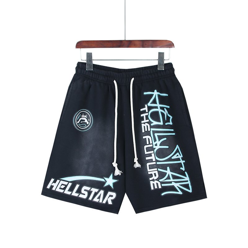 Hellstar The Future Graphic Shorts - Washed Black — front