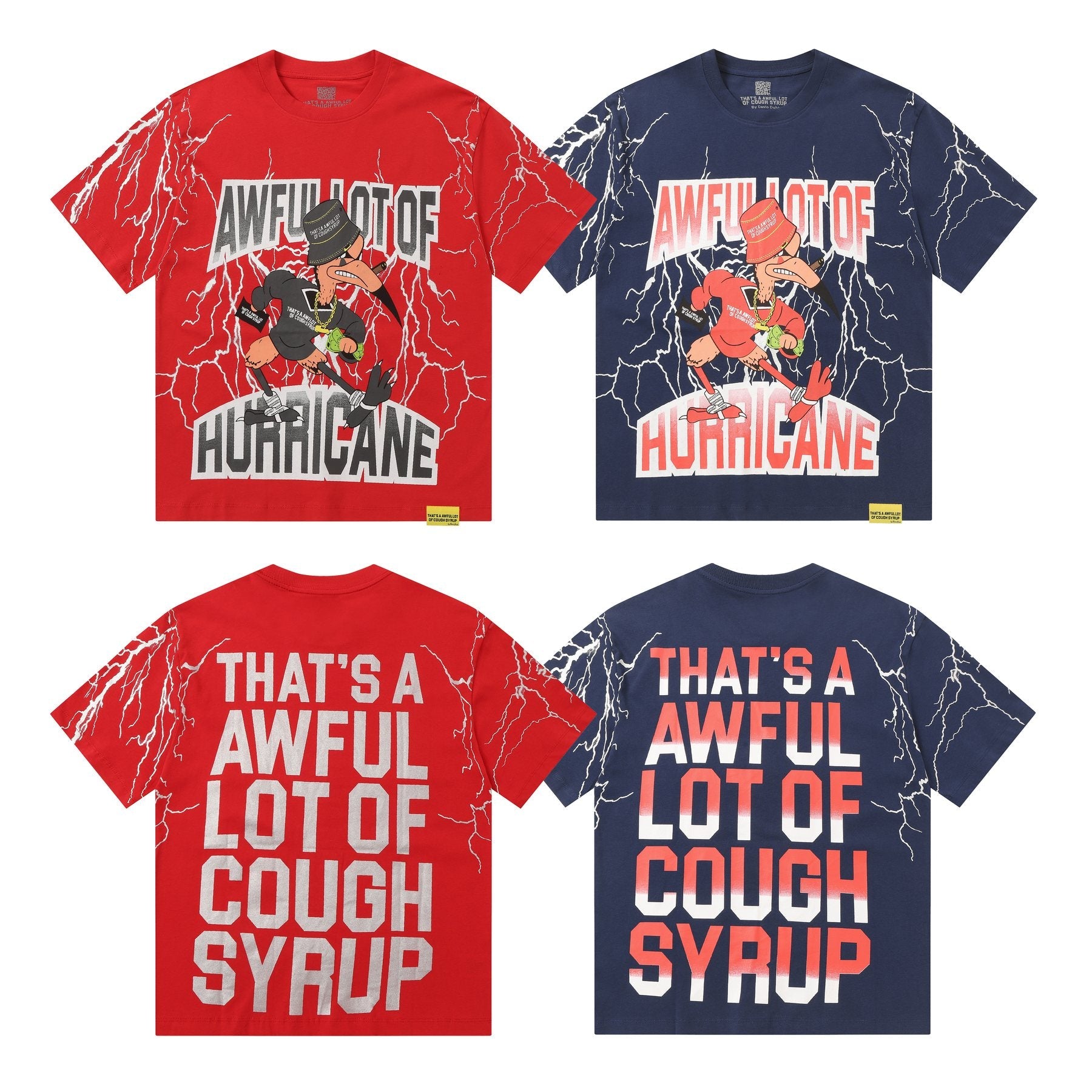 THAT'S A AWFUL LOT OF COUGH SYRUP Lightning Cartoon Graphic T-Shirt — comparison