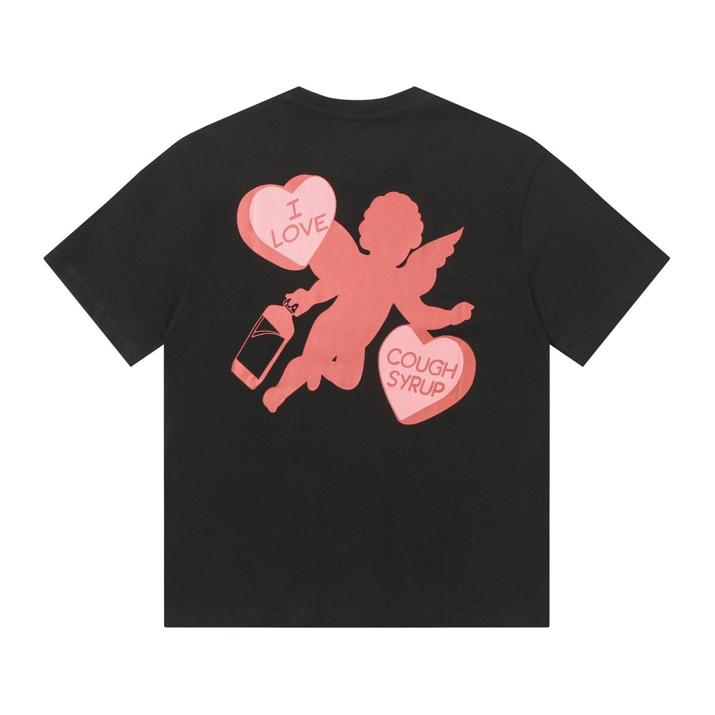 THAT'S A AWFUL LOT OF COUGH SYRUP Cupid Heart Graphic T-Shirt — back