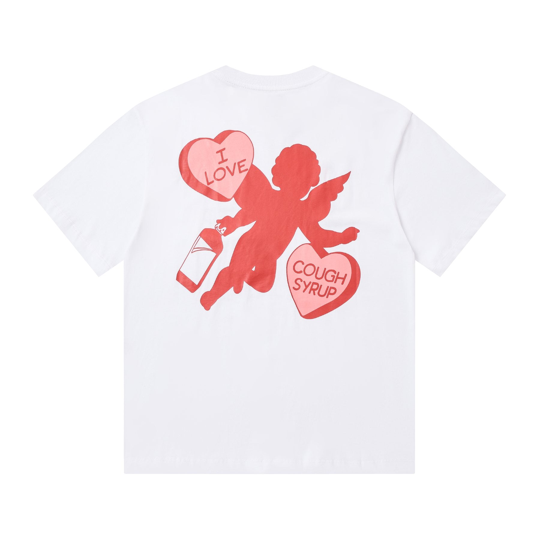 THAT'S A AWFUL LOT OF COUGH SYRUP Cupid Heart Graphic T-Shirt — back