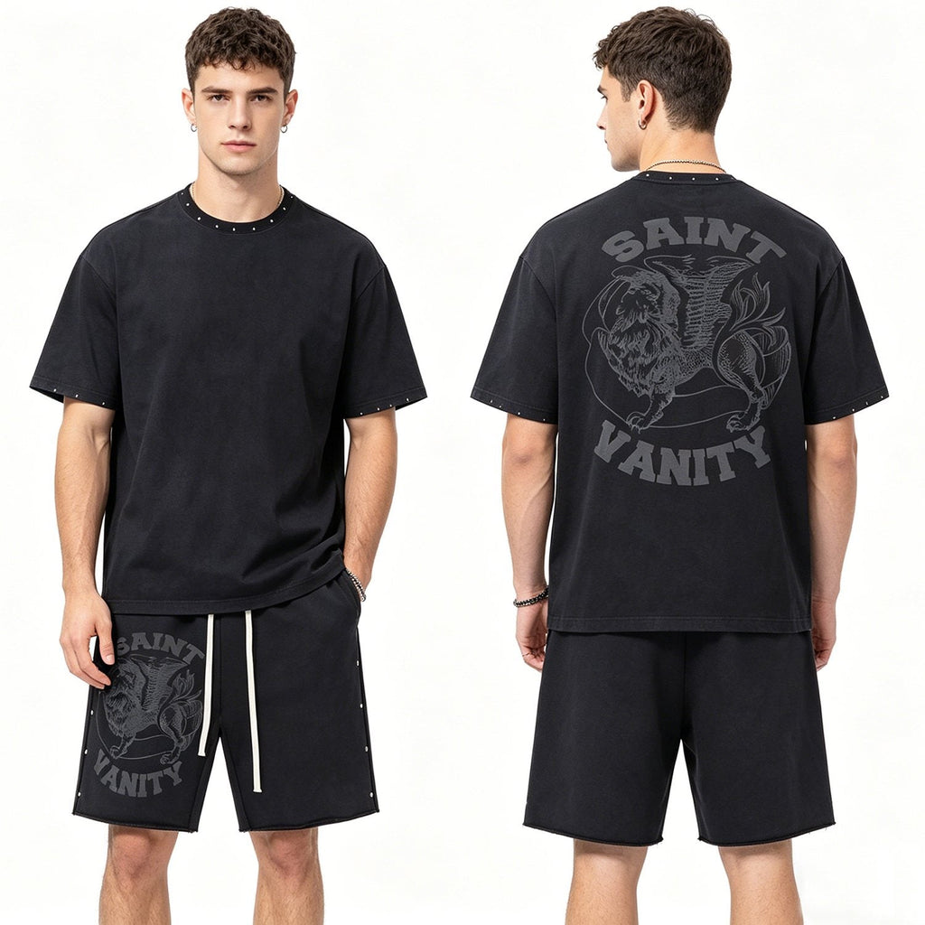 SAINT Vanity Lion Graphic Short-Sleeve Set — hero