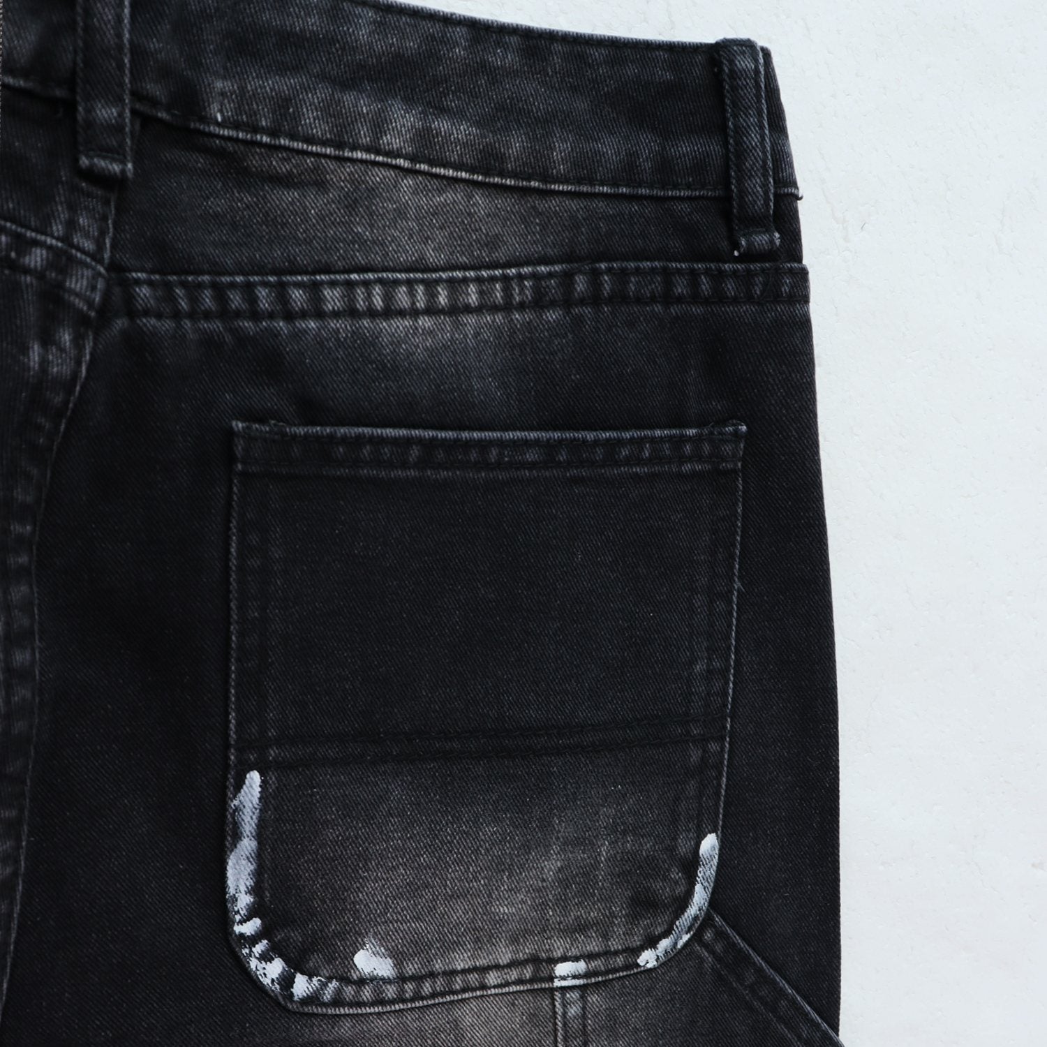 Valley Dreams Distressed Paint-Splatter Jeans — detail