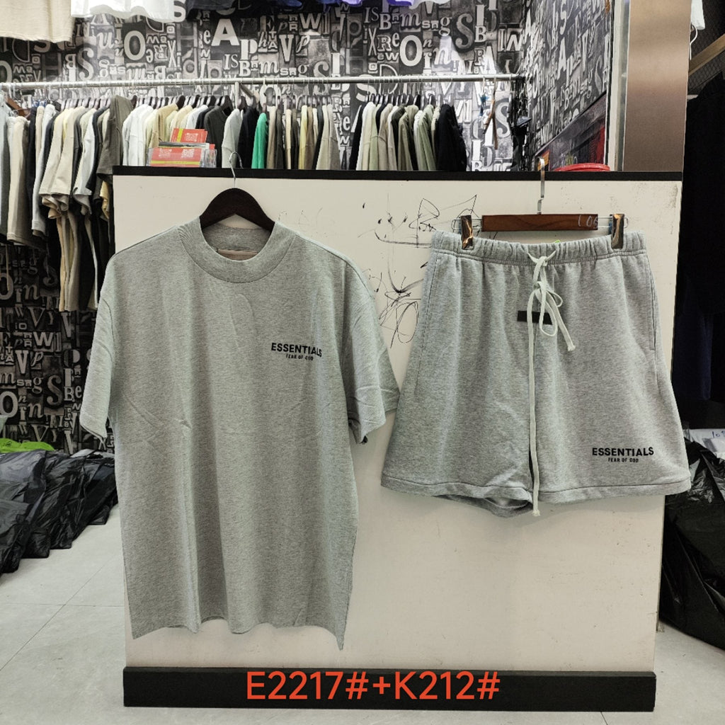 ESSENTIALS Fear of God Graphic T-Shirt & Shorts Set — back