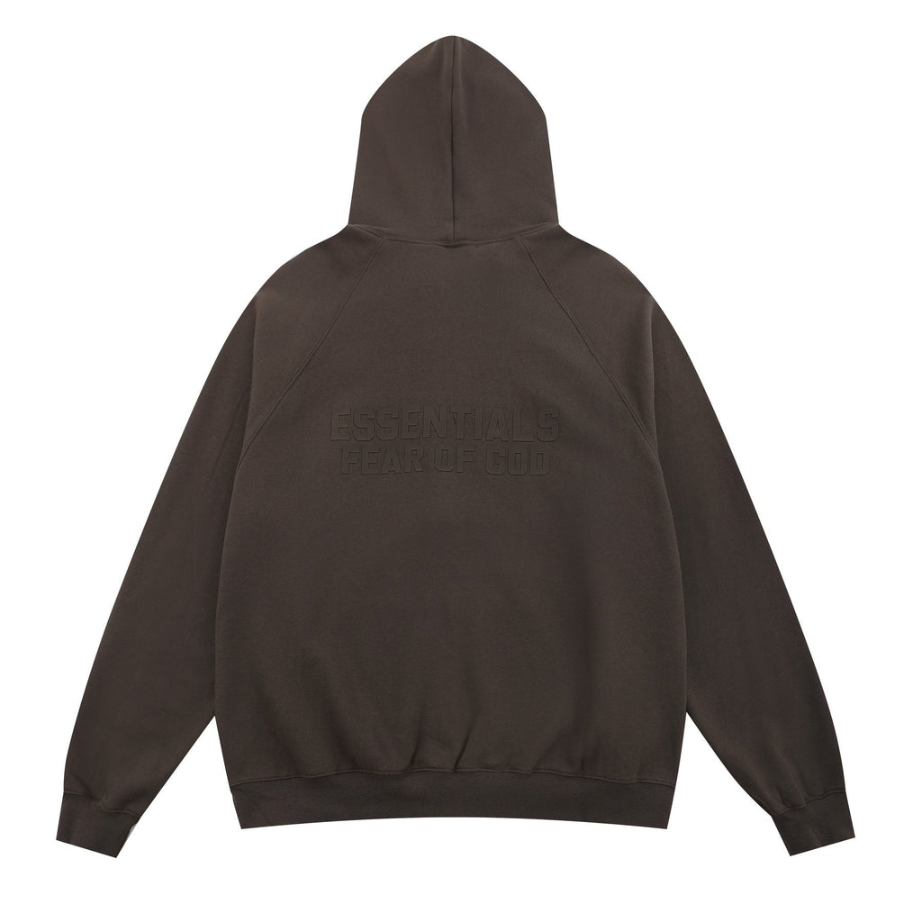 Essentials Fear of God Tonal Logo Full-Zip Hoodie — back