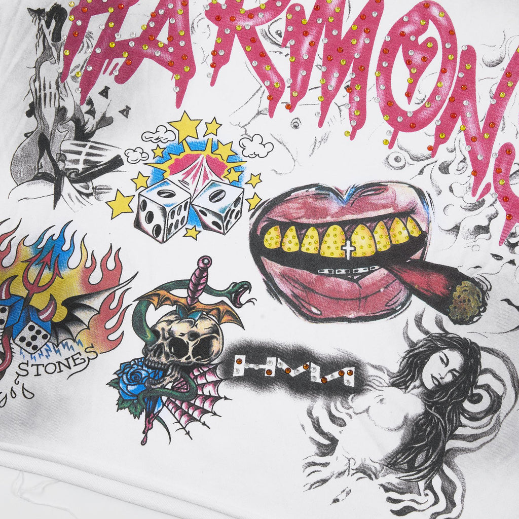HARMONY Rhinestone-Style Graphic T-Shirt — detail