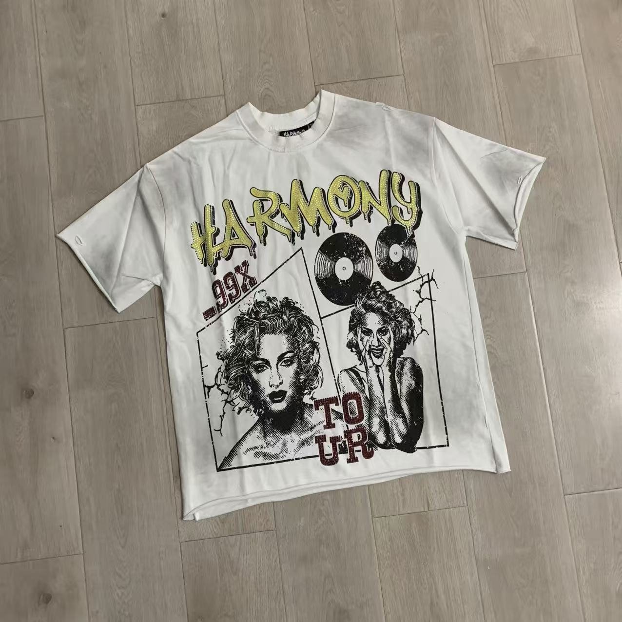 HARMONY Tour Graphic Raw-Edge T-Shirt — front