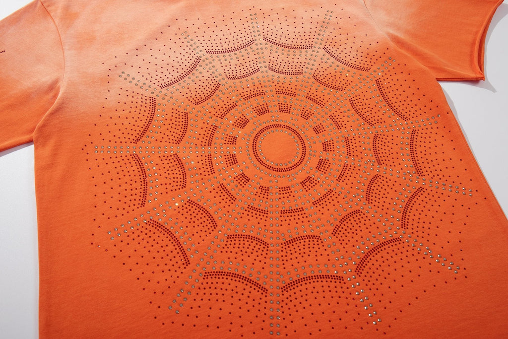 MAJESTIK Rhinestone Spiderweb Graphic T-Shirt — detail
