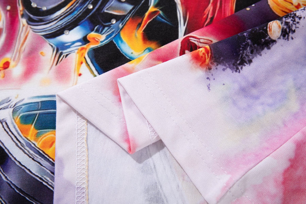 MAJESTIK Watercolor Tie-Dye Graphic T-Shirt — detail