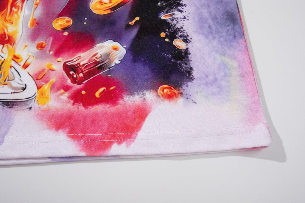 MAJESTIK Watercolor Tie-Dye Graphic T-Shirt — detail