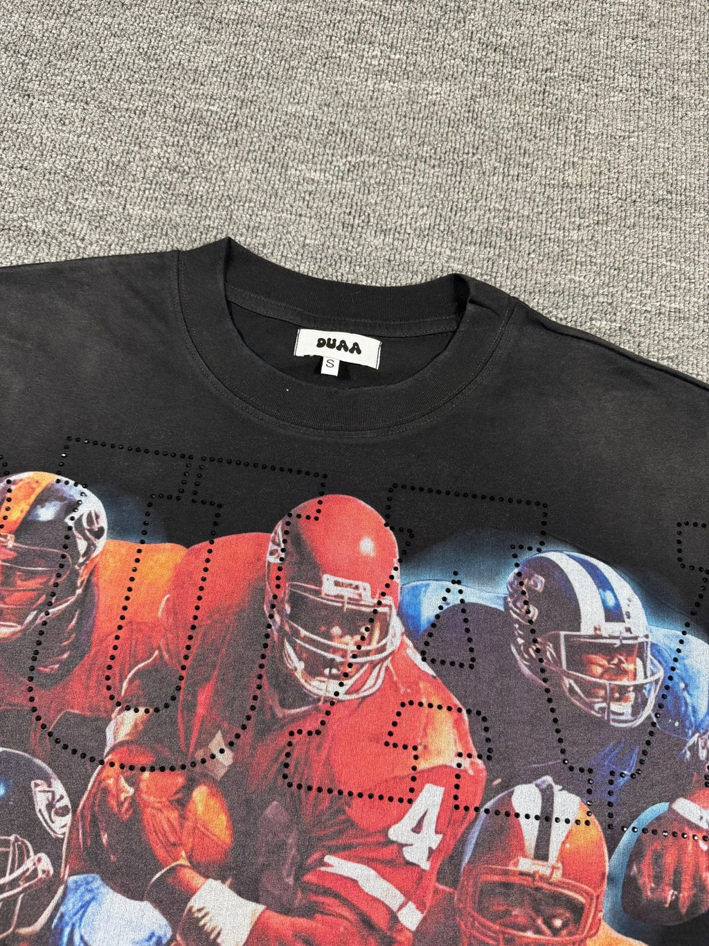 DUAA New Age Football Graphic T-Shirt — neck_label