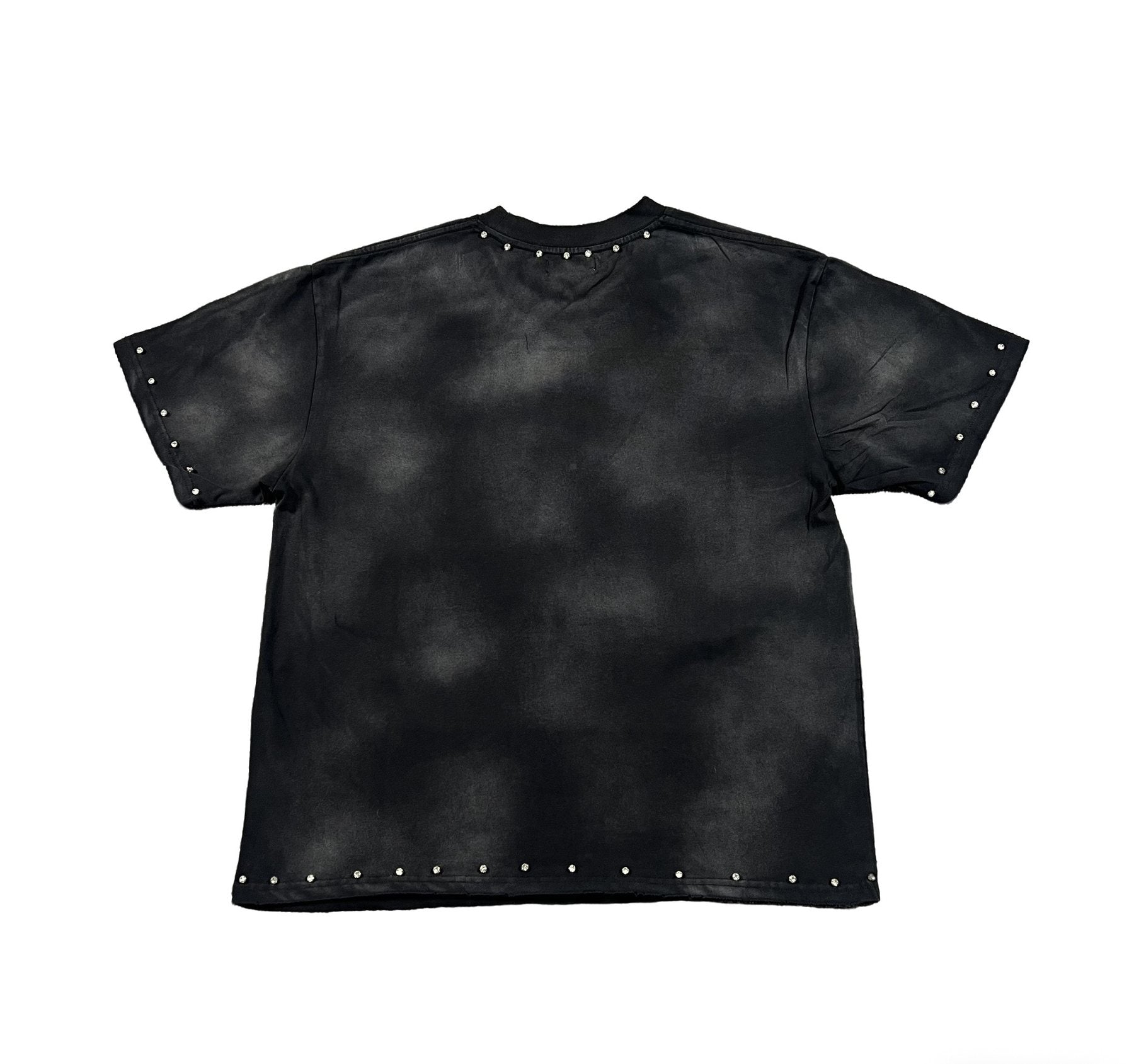 DUAA Blue Motorcycle Graphic Studded T-Shirt — back