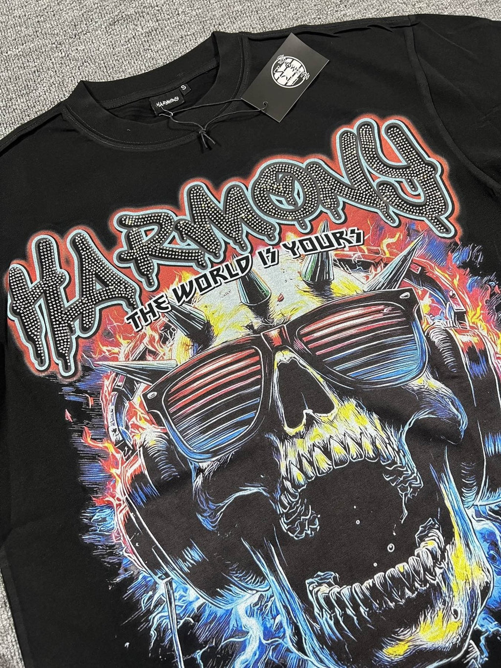 HARMONY New Age Skull Graphic Short-Sleeve T-Shirt — detail