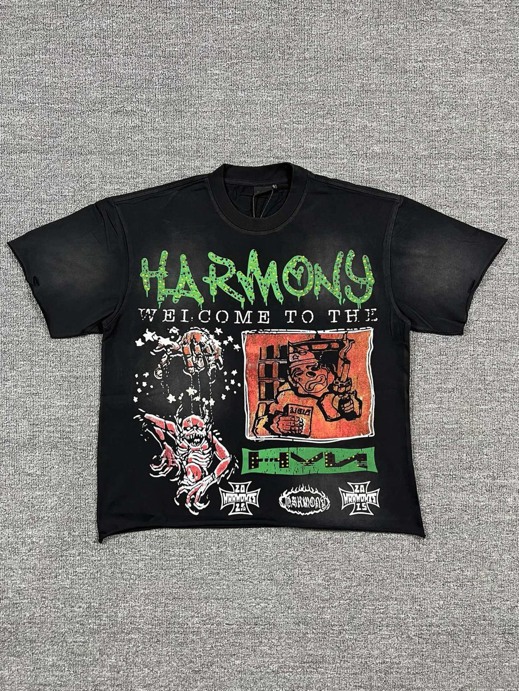HARMONY New Age Rhinestone Graphic T-Shirt — front