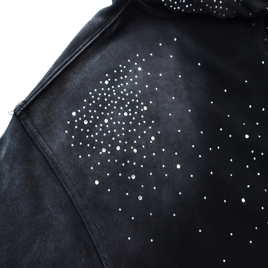Valley Dreams Washed Rhinestone Zip Hoodie — fabric_closeup