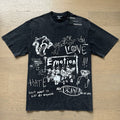 MIXED EMOTION Washed Black Graffiti Graphic T-Shirt — hero