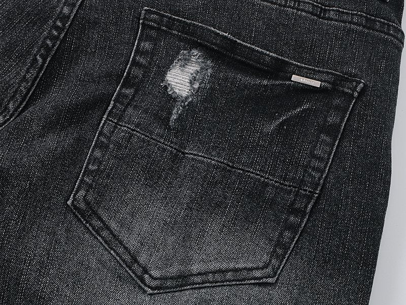 AMIRI Collegiate Graphic Denim Shorts - Black — detail