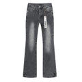 Purple Brand Gray Rhinestone Flared Jeans — hero