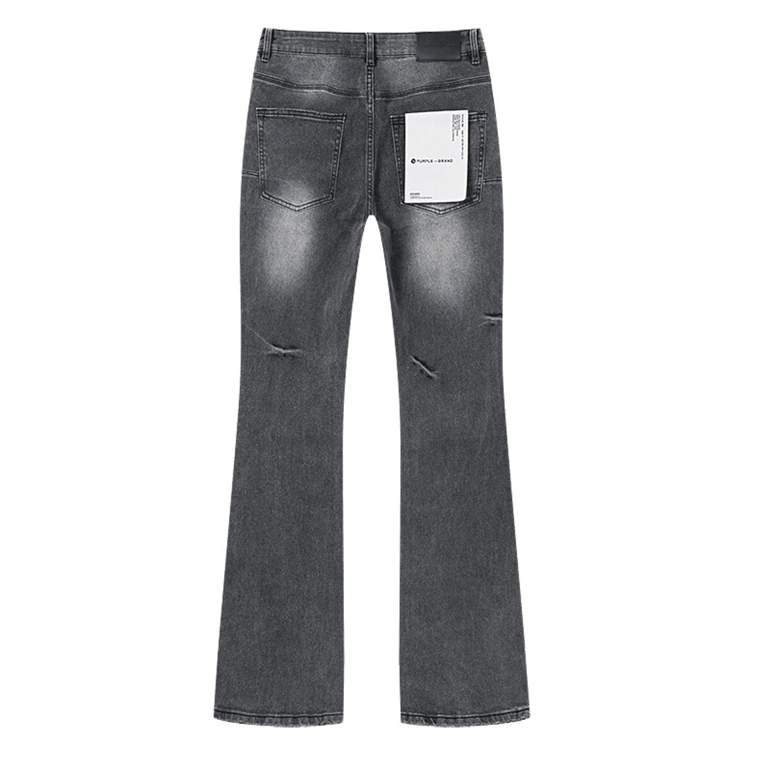 Purple Brand Gray Rhinestone Flared Jeans — back