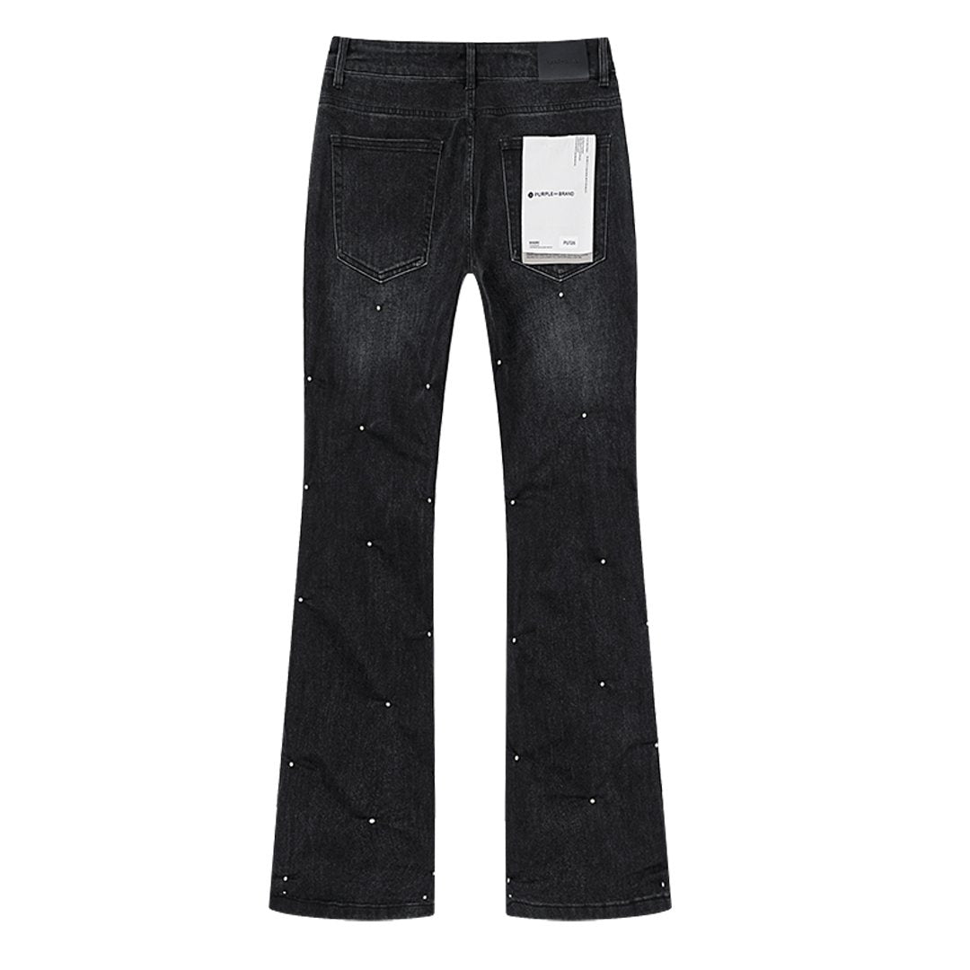 Purple Brand Black Embellished Jeans — back