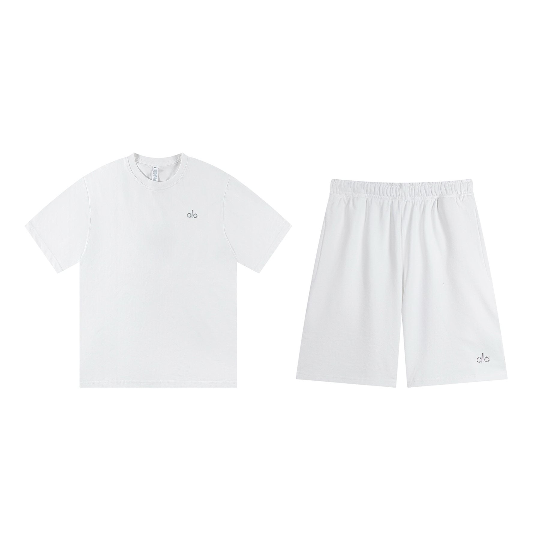 alo Solid Logo T-Shirt & Shorts Set — front