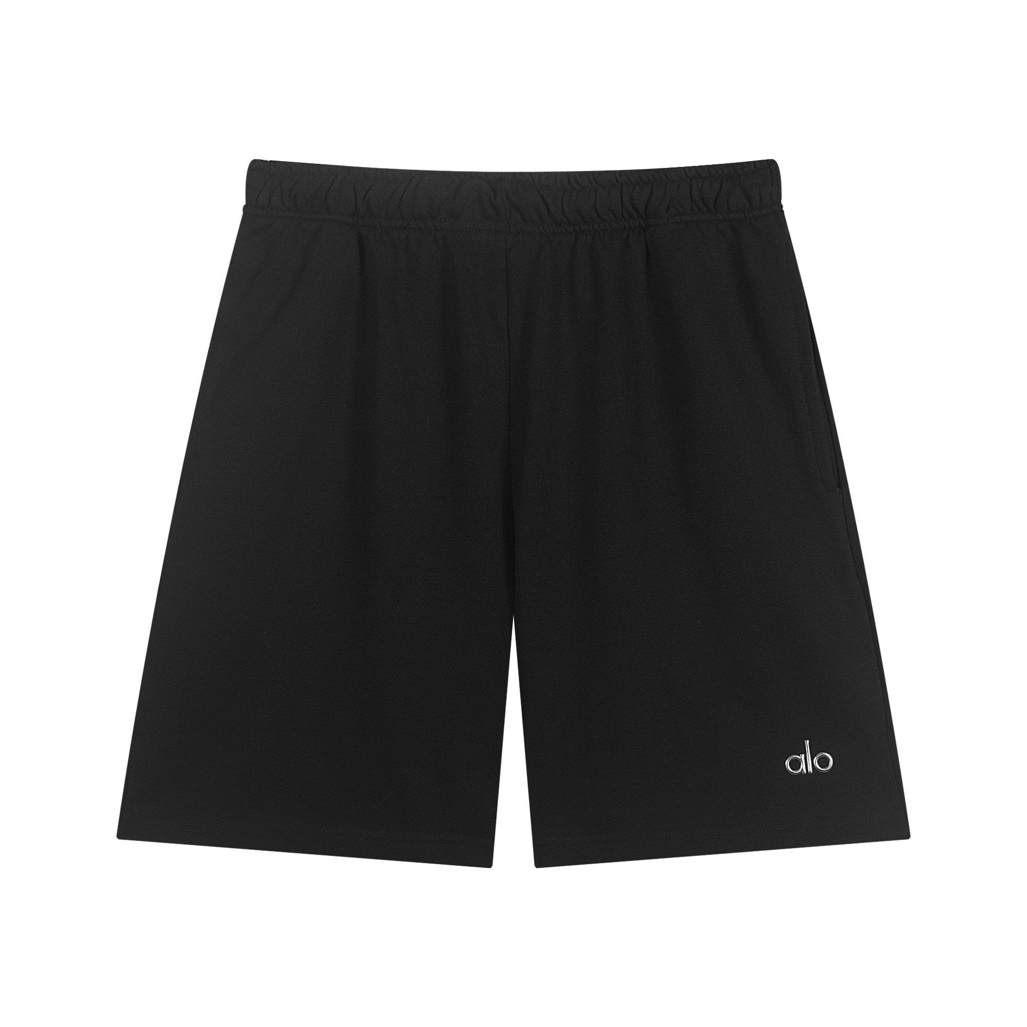 alo Elastic Waist Logo Detail Shorts — hero