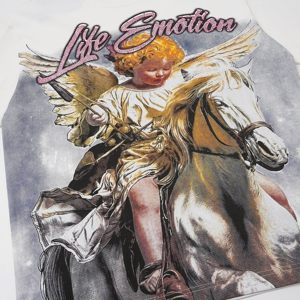 MIXED EMOTION Angel Horse Graphic T-Shirt — detail