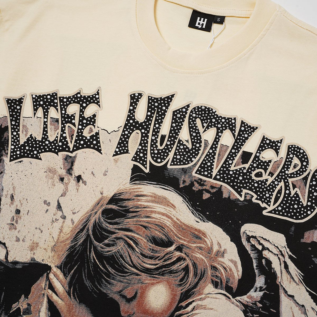 Life Hustlere No Days Off Angel Graphic T-Shirt — detail