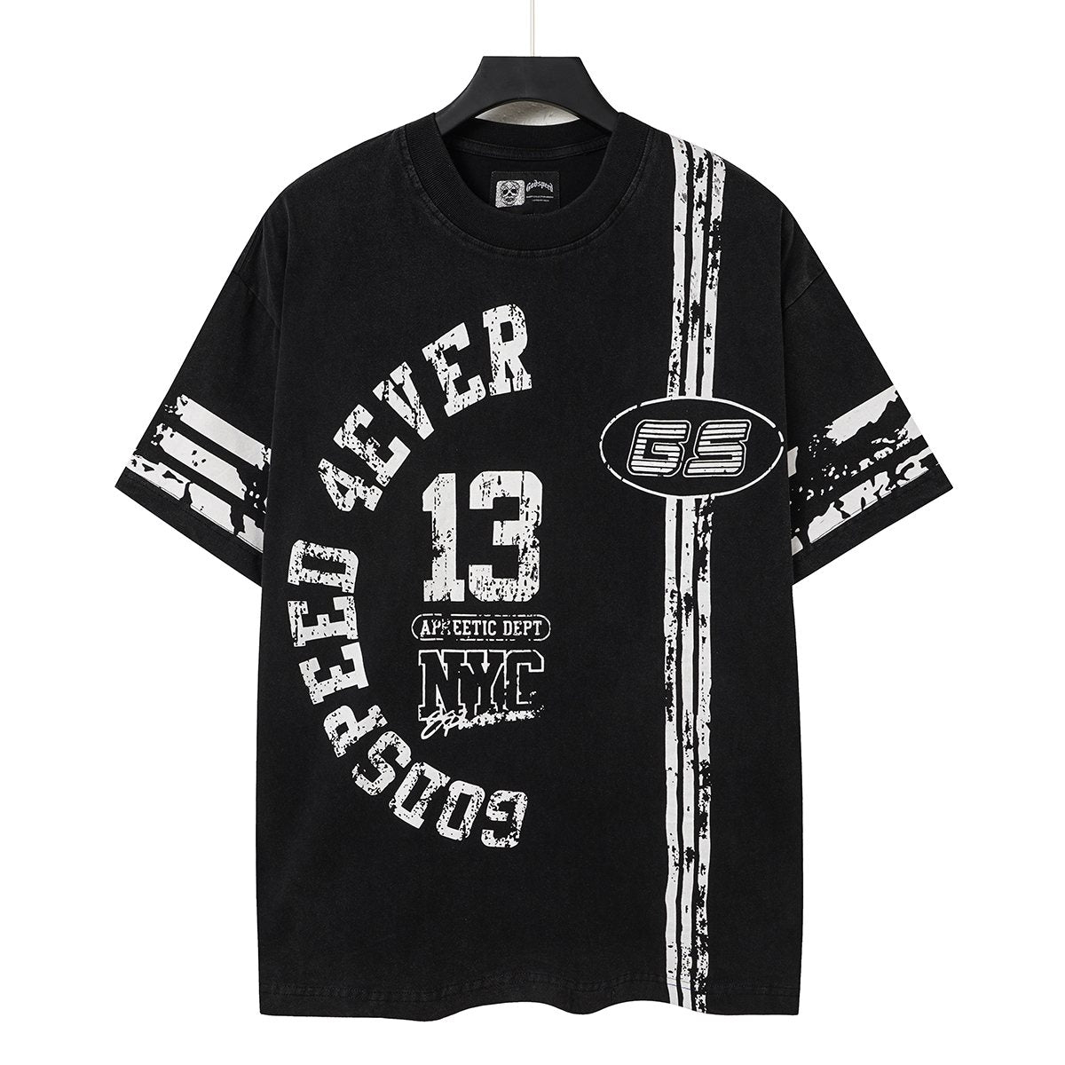 Godspeed Washed Black Distressed Graphic T-Shirt — hero