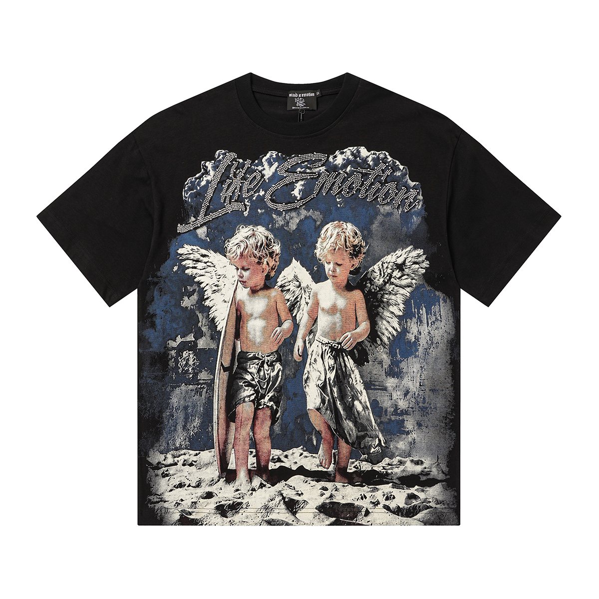 MIXED EMOTION Front Rhinestone Graphic T-Shirt — hero