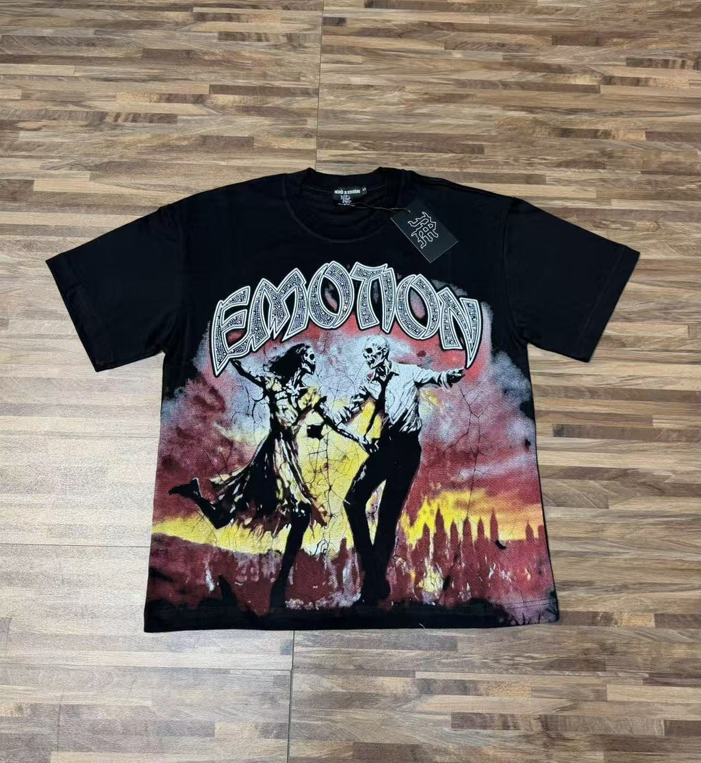 MIXED EMOTION Skeleton Graphic T-Shirt — front