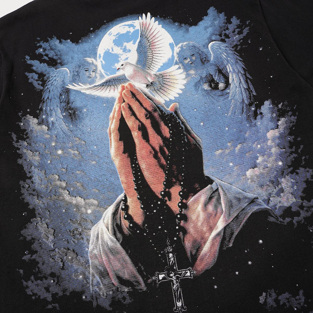 MIXED EMOTION Rhinestone Graphic Short-Sleeve T-Shirt — detail