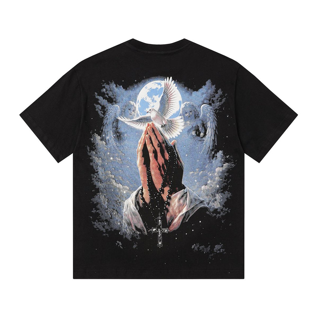 MIXED EMOTION Rhinestone Graphic Short-Sleeve T-Shirt — back