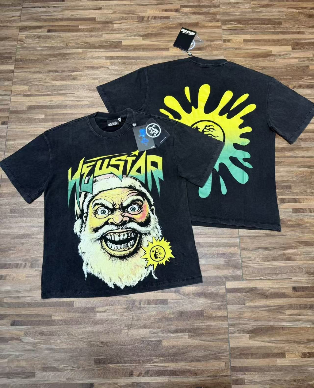 Hellstar Santa Back Graphic T-Shirt — hang_tag