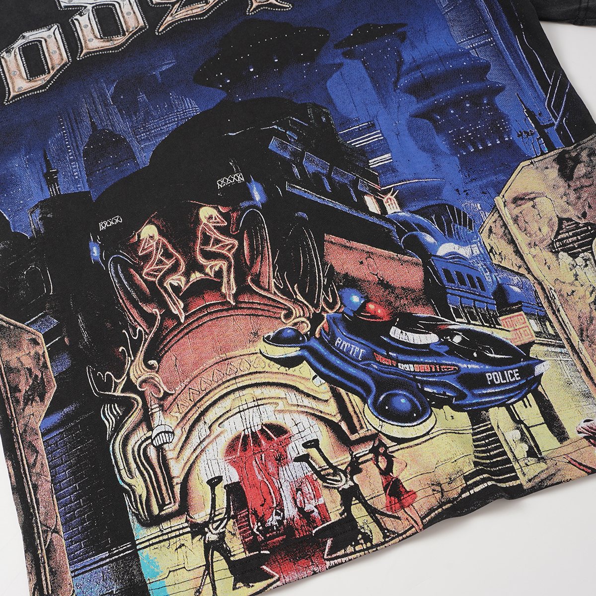 Godspeed Washed Black Rock Graphic T-Shirt — detail