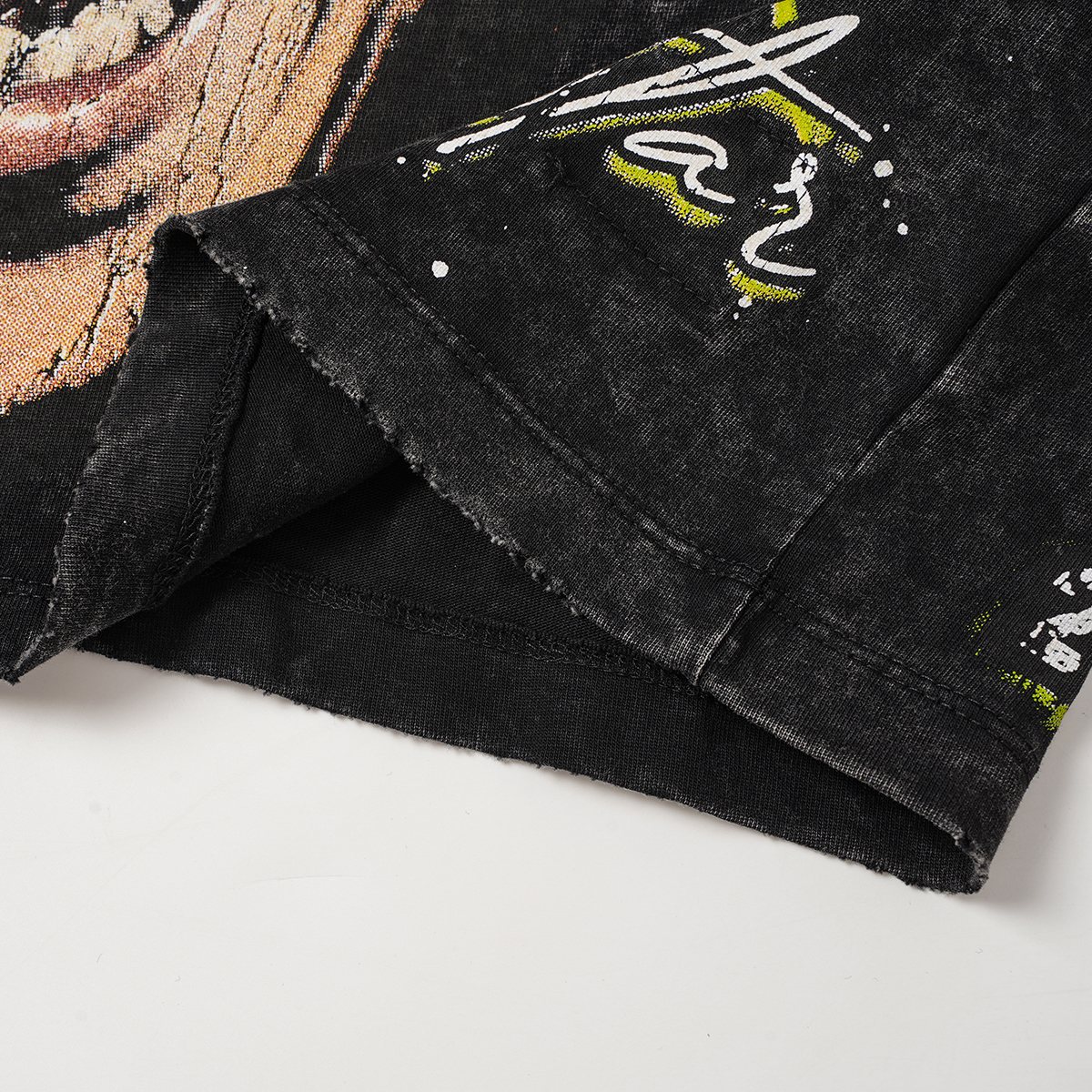 Hellstar Made in the South Washed Black Graphic T-Shirt — fabric_closeup