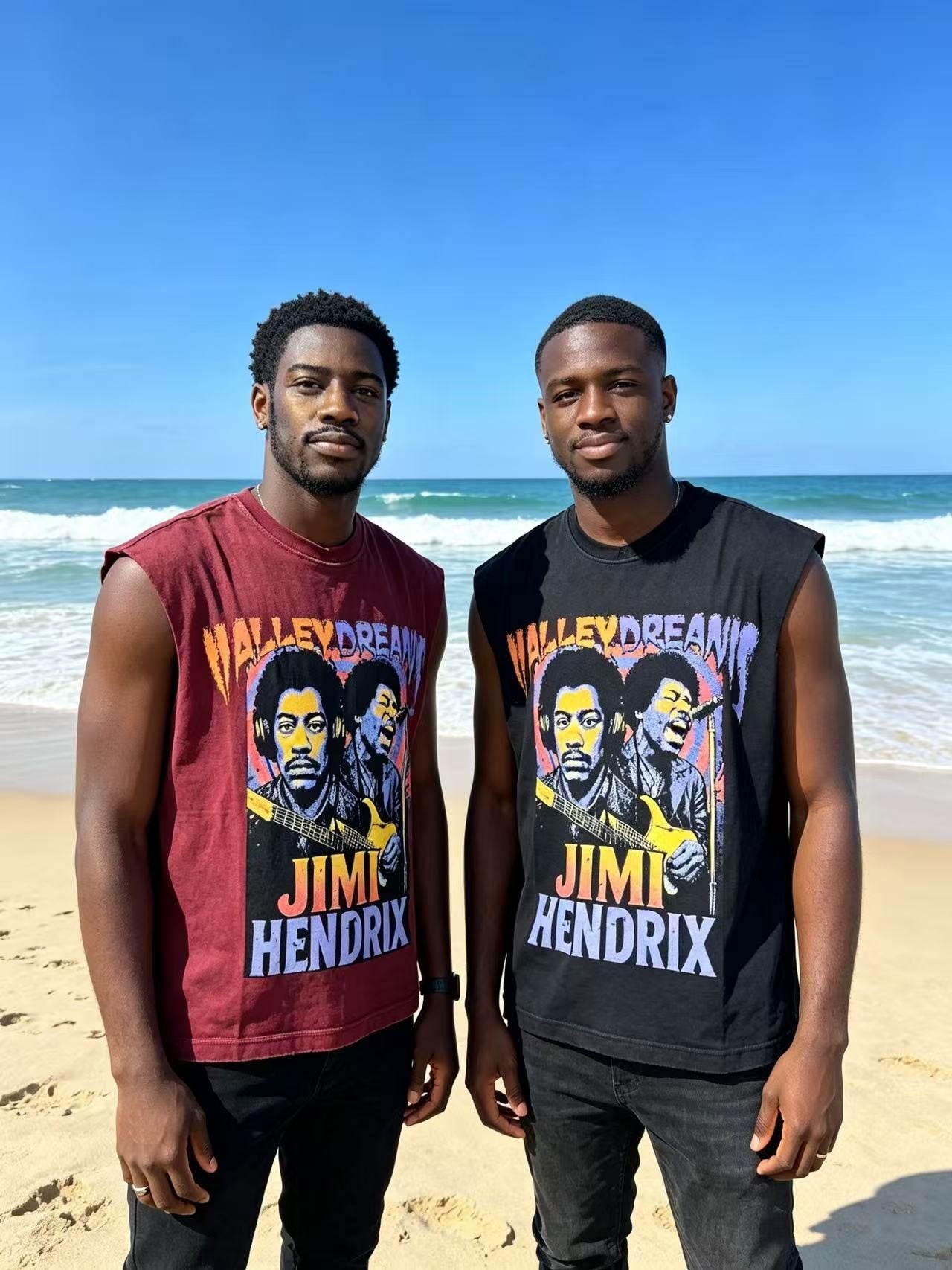 VALLEY Jimi Hendrix Washed Sleeveless T-Shirt — context