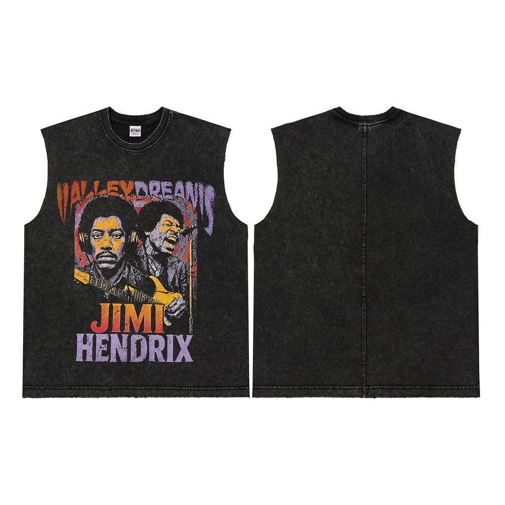 VALLEY Jimi Hendrix Washed Sleeveless T-Shirt — front