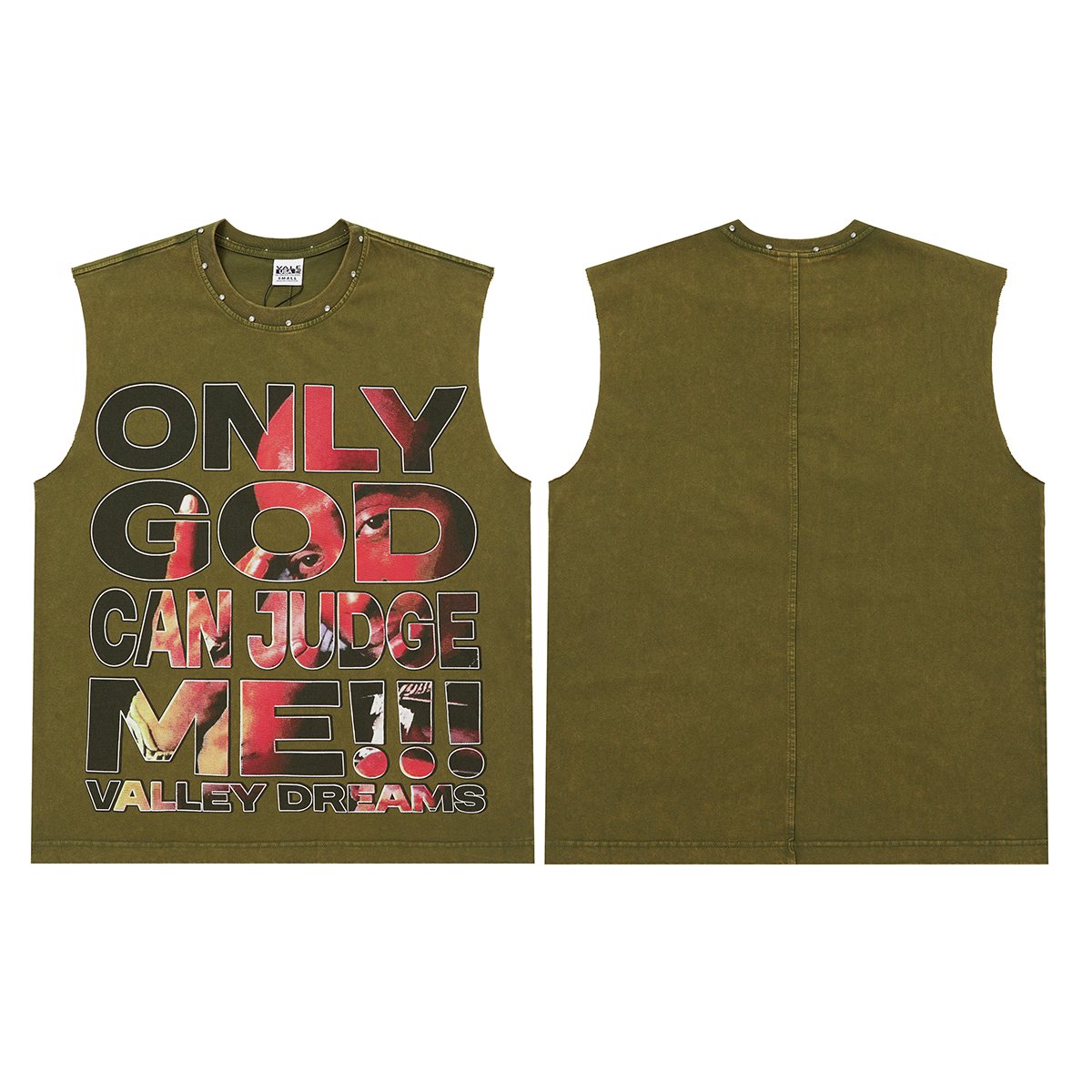 VALLEY Only God Can Judge Me Sleeveless T-Shirt — front