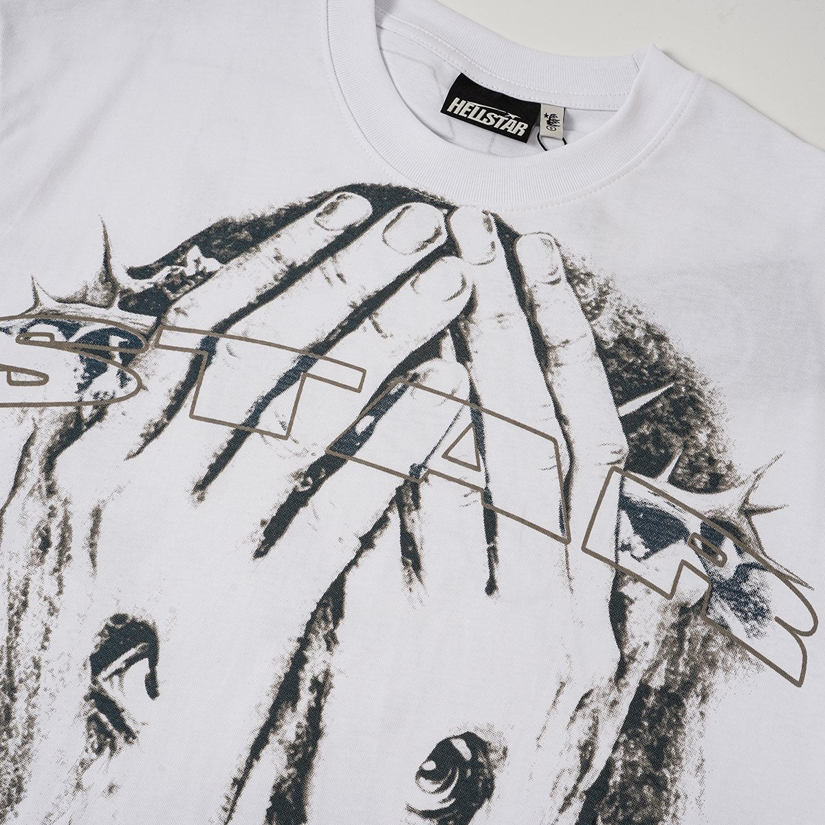 Hellstar Religious Slogan Graphic T-Shirt — detail