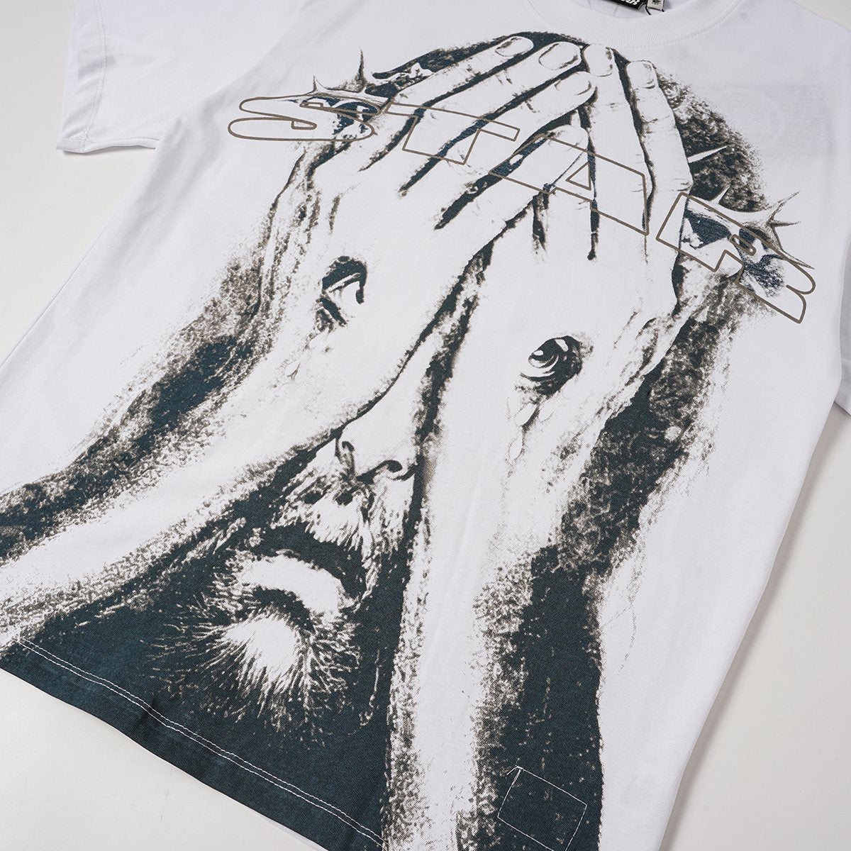 Hellstar Religious Slogan Graphic T-Shirt — detail