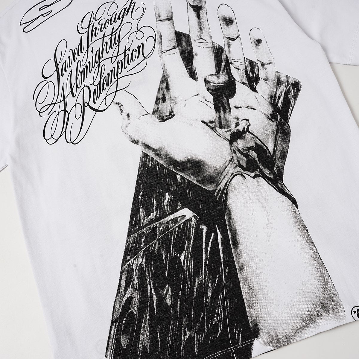 Hellstar Religious Slogan Graphic T-Shirt — detail