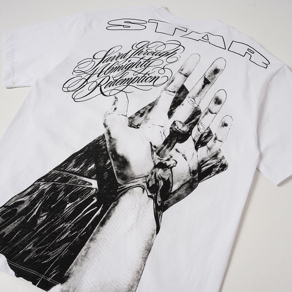 Hellstar Religious Slogan Graphic T-Shirt — detail