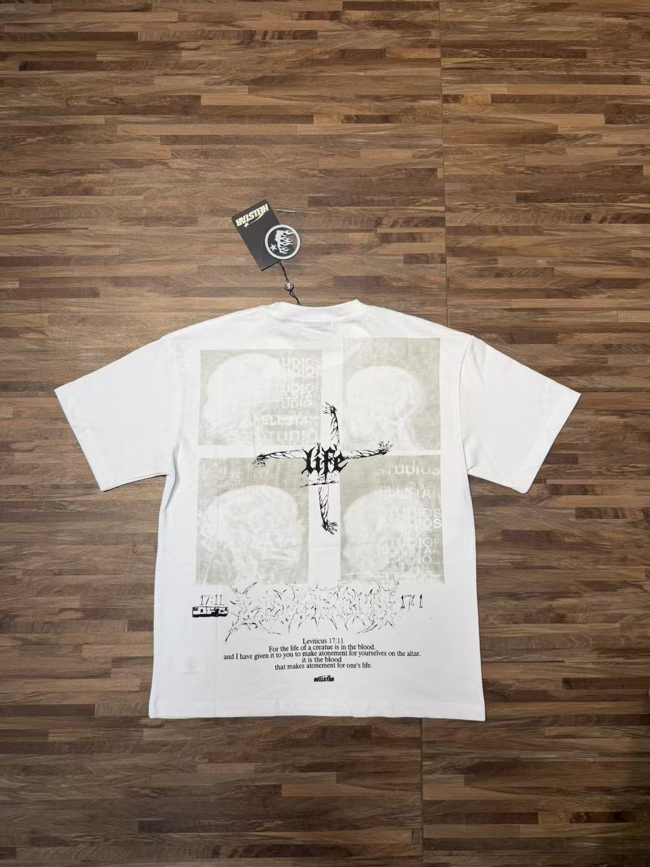 Hellstar White Head Graphic Short-Sleeve T-Shirt — back