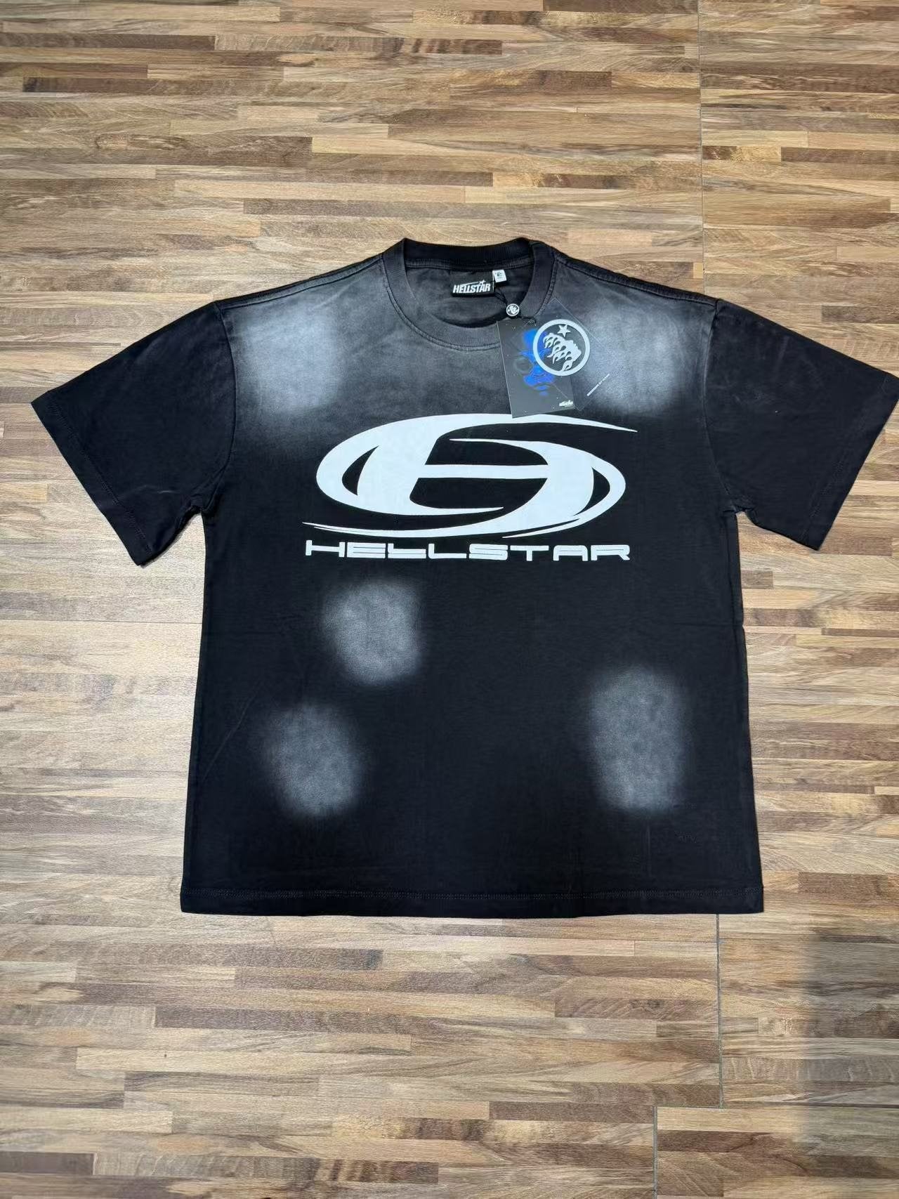 Hellstar Washed Black Star Graphic T-Shirt — front